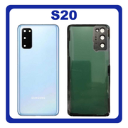 OEM HQ Samsung Galaxy S20 G980 (SM-G980, SM-G980F, SM-G980F/DS) Rear Back Battery Cover Πίσω Κάλυμμα Καπάκι Μπαταρίας + Camera Lens Τζαμάκι Κάμερας Blue Μπλε (Premium A+)