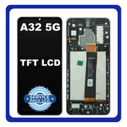 Original Γνήσια Samsung Galaxy A32 5G A326 (SM-A326B, SM-A326B/DS) LCD Display Screen Οθόνη + Touch Screen Digitizer Μηχανισμός Αφής + Frame Bezel Πλαίσιο Black Μαύρο GH82-25121A GH82-25454A GH82-25453A (Service Pack By Samsung)