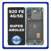Γνήσια Original Samsung Galaxy S20 FE 4G (SM-G780F), S20 FE 5G (SM-G781B) Super AMOLED LCD Display Screen Assembly Οθόνη + Touch Screen Digitizer Μηχανισμός Αφής + Frame Bezel Πλαίσιο + Antenna Mint Green Πράσινο GH82-24214D (Service Pack By Samsung)