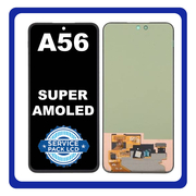 Γνήσια Original Samsung Galaxy A56 5G (SM-A566V, SM-A566B) Super AMOLED LCD Display Screen Assembly Οθόνη + Touch Screen Digitizer Μηχανισμός Αφής + Frame Bezel Σασί Πλαίσιο Black Μαύρο GH82-36841A (Service Pack By Samsung)