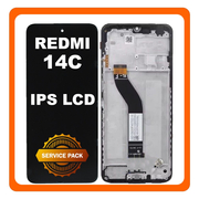 Γνήσια Original Xiaomi Redmi 14C (2411DRN47C, 2409BRN2CA) IPS LCD Display Screen Assembly Οθόνη + Touch Screen Digitizer Μηχανισμός Αφής + Frame Bezel Πλαίσιο Σασί Black Μαύρο 5600020C3NL00 (Service Pack By Xiaomi)