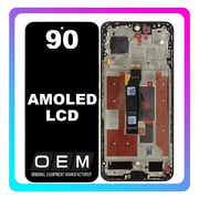 HQ OEM Συμβατό Με Honor 90 (REA-AN00, REA-NX9), AMOLED LCD Display Screen Assembly Οθόνη + Touch Screen Digitizer Μηχανισμός Αφής + Frame Bezel Πλαίσιο Σασί Midnight Black Μαύρο (Premium A+)