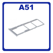 Original Γνήσιο Samsung Galaxy A51 A515F (SM-A515F)SIM Tray Cover Assy + Micro SD Tray Slot Υποδοχέας Βάση Θήκη Κάρτας SIM Κάλυμμα White Άσπρο GH98-45036A (Service Pack By Samsung)