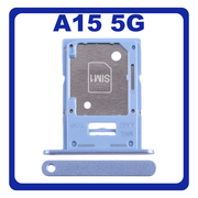Γνήσια Original Samsung Galaxy A15 5G (SM-A156B, SM-A156B/DS) SIM Card Tray + Micro SD Tray Slot Υποδοχέας Βάση Θήκη Κάρτας SIM Blue Μπλε GH98-48940E (Service Pack By Samsung)
