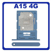 Γνήσια Original Samsung Galaxy A15 4G (SM-A155F, SM-A155F/DSN) SIM Card Tray + Micro SD Tray Slot Υποδοχέας Βάση Θήκη Κάρτας SIM Blue Μπλε GH98-48940H (Service Pack By Samsung)