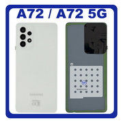 Γνήσια Original Samsung Galaxy A72 (SM-A725F, SM-A725F/DS), Galaxy A72 5G (SM-A726B, SM-A726B/DS) Rear Back Battery Cover Πίσω Κάλυμμα Καπάκι Πλάτη Μπαταρίας + Camera Lens Τζαμάκι Κάμερας Awesome White Άσπρο GH82-25448D (Service Pack By Samsung)