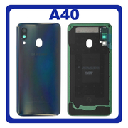 Γνήσια Original Samsung Galaxy A40 (SM-A405F, SM-A405FN, SM-A405FM, SM-A405S) Rear Back Battery Cover Πίσω Κάλυμμα Καπάκι Πλάτη Μπαταρίας Black Μαύρο GH82-19406A (Service Pack By Samsung)