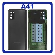 Γνήσια Original Samsung Galaxy A41 (SM-A415F, SM-A415F/DS) Rear Back Battery Cover Πίσω Κάλυμμα Καπάκι Πλάτη Μπαταρίας Black Μαύρο GH82-22585A (Service Pack By Samsung)