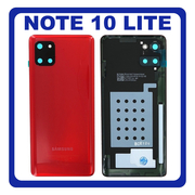 Γνήσια Original Samsung Galaxy Note 10 Lite (SM-N770F, SM-N770F/DS) Rear Back Battery Cover Πίσω Κάλυμμα Καπάκι Πλάτη Μπαταρίας Aura Red Κόκκινο GH82-21972C (Service Pack By Samsung)
