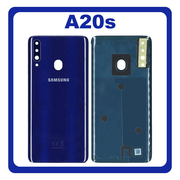 Γνήσια Original Samsung Galaxy A20s, Galaxy A 20s (SM-A207F, SM-A207M, SM-A2070) Rear Back Battery Cover Πίσω Κάλυμμα Καπάκι Πλάτη Μπαταρίας + Camera Lens Τζαμάκι Κάμερας Blue Μπλε GH81-19447A (Service Pack By Samsung)