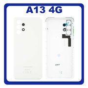 Γνήσια Original Samsung Galaxy A13 (SM-A135F, SM-A135F/DS, SM-A135M) Rear Back Battery Cover Πίσω Κάλυμμα Καπάκι Πλάτη Μπαταρίας + Camera Lens Τζαμάκ Κάμερας White Άσπρο GH82-28387D (Service Pack By Samsung)