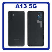 Γνήσια Original Samsung Galaxy A13 5G (SM-A136U, SM-A136U1) Rear Back Battery Cover Πίσω Κάλυμμα Καπάκι Πλάτη Μπαταρίας + Camera Lens Τζαμάκι Κάμερας Black Μαύρο GH82-28961A (Service Pack By Samsung)