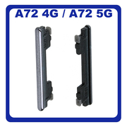 Γνήσια Original Samsung Galaxy A72 (SM-A725F, SM-A725F/DS), A72 5G (SM-A726B, SM-A726B/DS)  Volume Button External Side Keys Πλαινό Πλήκτρο Κουμπί Ρύθμισης Έντασης Ήχου Awesome Black Μαύρο GH98-46399A (Service Pack By Samsung)