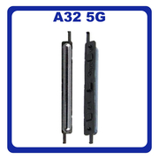 Γνήσια Original Samsung Galaxy A32 5G, A 32 5G (SM-A326B, SM-A326B/DS) Volume Button External Side Keys Πλαϊνό Πλήκτρο Κουμπί Ρύθμισης Έντασης Ήχου Awesome Black Μαύρο GH64-08403A (Service Pack By Samsung)