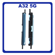 Γνήσια Original Samsung Galaxy A32 5G, A 32 5G (SM-A326B, SM-A326B/DS) Volume Button External Side Keys Πλαϊνό Πλήκτρο Κουμπί Ρύθμισης Έντασης Ήχου Awesome Blue Μπλε GH64-08403C (Service Pack By Samsung)