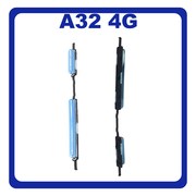 Γνήσια Original Samsung Galaxy A32, A 32 (SM-A325F, SM-A325F/DS) Power Key Flex Cable On/Off + Volume Key Buttons Καλωδιοταινία Πλήκτρων Εκκίνησης + Έντασης Ήχου Awesome Blue Μπλε GH64-08389C (Service Pack By Samsung)
