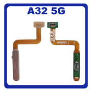 HQ OEM Συμβατό Για Samsung Galaxy A32 5G, GalaxyA32 5G (SM-A326B, SM-A326B/DS) Power Key Flex Cable On/Off Καλωδιοταινία Πλήκτρων Εκκίνησης Without Fingerprint Awesome Violet Βιολετή​ (Grade AAA+++)