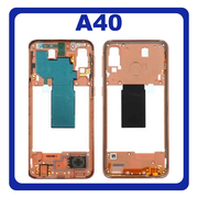 Original Γνήσιο Samsung Galaxy A40 A405 (SM-A405F, SM-A405FN, SM-A405FM, SM-A405S, SM-A405FN/DS, SM-A405F/DS, SM-A405FM/DS) Front Housing Lcd Middle Frame Bezel Plate Μεσαίο Πλαίσιο Coral Κοραλί GH97-22974D (Service Pack By Samsung)