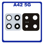 Γνήσια Original Samsung Galaxy A42 5G, Galaxy A 42 5G (SM-A426B, SM-A426B/DS, SM-A4260) Rear Back Camera Glass Lens Πίσω Τζαμάκι Κάμερας Prism Dot White Άσπρο GH64-08249B (Service Pack By Samsung)