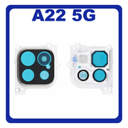 Original Γνήσιο Samsung Galaxy A22 5G A226 (SM-A226B, SM-A226B/DS, SM-A226B/DSN) Deco Frame For Rear Back Camera Lens Διακοσμητικό Πλαίσιο Για Πίσω Τζαμάκι Κάμερας White Άσπρο GH81-20707A (Service Pack By Samsung)