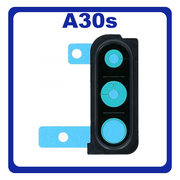 Original Γνήσιο Samsung Galaxy A30s A307 (SM-A307F, SM-A307FN, SM-A307G, SM-A307GN, SM-A307GT, SM-A307F/DS, SM-A307FN/DS, SM-A307G/DS, SM-A307GN/DS, SM-A307GT/DS) Deco Frame For Rear Back Camera Lens Διακοσμητικό Πλαίσιο Για Πίσω Τζαμάκι Κάμερας Black Μαύρο GH98-44768A (Service Pack By Samsung)