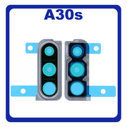 Original Γνήσιο Samsung Galaxy A30s A307 (SM-A307F, SM-A307FN, SM-A307G, SM-A307GN, SM-A307GT, SM-A307F/DS, SM-A307FN/DS, SM-A307G/DS, SM-A307GN/DS, SM-A307GT/DS) Deco Frame For Rear Back Camera Lens Διακοσμητικό Πλαίσιο Για Πίσω Τζαμάκι Κάμερας White Άσπρο GH98-44768D (Service Pack By Samsung)