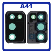 Original Γνήσιο Samsung Galaxy A41 A415 (SM-A415F/DSN, SM-A415F/DSM, SM-A415F, SM-A415F/DS) Deco Frame For Rear Back Camera Lens Διακοσμητικό Πλαίσιο Για Πίσω Τζαμάκι Κάμερας Black Μαύρο GH98-45276A (Service Pack By Samsung)