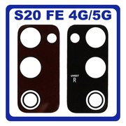 Γνήσια Original Samsung Galaxy S20 FE 4G (SM-G780F, SM-G780F/DSM), Galaxy S20 FE 5G (SM-G781B) Rear Back Camera Glass Lens Πίσω Τζαμάκι Κάμερας Cloud Red Κόκκινο GH64-08284E​ (Service Pack By Samsung)
