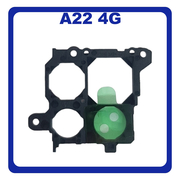 Γνήσια Original Samsung Galaxy A22 4G , Galaxy A 22 4G (SM-A225F, SM-A225F/DS) Rear Back Camera Frame Πίσω Πλαίσιο Κάμερας Black Μαύρο GH98-46669A (Service Pack By Samsung)