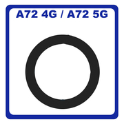 Γνήσια Original Samsung Galaxy A72 (SM-A725F, SM-A725F/DS), A72 5G (SM-A726B, SM-A726B/DS) Rear Back Camera Glass Lens Πίσω Τζαμάκι Κάμερας Awesome Black Μαύρο GH64-08408A (Service Pack By Samsung)​​