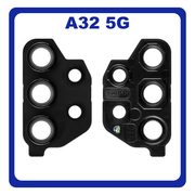 Γνήσια Original Samsung Galaxy A32 5G, A 32 5G (SM-A326B, SM-A326B/DS) Rear Back Camera Frame Πίσω Πλαίσιο Κάμερας Awesome Black Μαύρο GH64-08432A (Service Pack By Samsung)