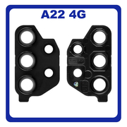 Γνήσια Original Samsung Galaxy A22 4G, A 22 4G (SM-A225F, SM-A225F/DS) Rear Back Camera Glass Lens Πίσω Τζαμάκι Κάμερας Black Μαύρο GH64-08474A (Service Pack By Samsung)