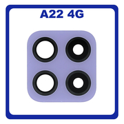 Γνήσια Original Samsung Galaxy A22 4G, A 22 4G (SM-A225F, SM-A225F/DS) Rear Back Camera Glass Lens Πίσω Τζαμάκι Κάμερας Violet Βιολετή GH64-08474C​ (Service Pack By Samsung)
