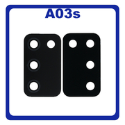 Γνήσια Original Samsung Galaxy A03s (SM-A037G, SM-A037U​) Rear Back Camera Glass Lens Πίσω Τζαμάκι Κάμερας Black Μαύρο GH81-21243A (Service Pack By Samsung)