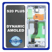 Γνήσια Original Samsung Galaxy S20+ 5G, S20 Plus 5G (SM-G986, SM-G986F) Dynamic AMOLED LCD Display Screen Assembly Οθόνη + Touch Screen Digitizer Μηχανισμός Αφής + Frame Bezel Πλαίσιο Σασί Purple Μωβ (BTS Edition) GH82-22134K (Service Pack By Samsung)