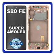 Γνήσια Original Samsung Galaxy S20 FE 4G (SM-G780F), Galaxy S20 FE 5G (SM-G781B) Super AMOLED LCD Display Screen Assembly Οθόνη + Touch Screen Digitizer Μηχανισμός Αφής + Frame Bezel Πλαίσιο + Antenna Cloud Orange Πορτοκαλί GH82-24214F (Service Pack By Samsung)