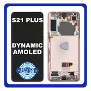 Γνήσιο Original Samsung Galaxy S21+ 5G S21 Plus 5G 2021 (G996B, G996B/DS) Dynamic AMOLED LCD Display Screen Assembly Οθόνη + Touch Screen Digitizer Μηχανισμός Αφής + Frame Bezel Πλαίσιο Σασί No Camera Phantom Violet Μώβ  GH82-24554B (Service Pack By Samsun+