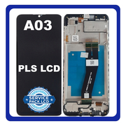 Γνήσια Original Samsung Galaxy A03, A 03 (SM-A035G, SM-A035G/DS) PLS LCD Display Screen Assembly Οθόνη + Touch Screen Digitizer Μηχανισμός Αφής + Frame Bezel Πλαίσιο Σασί Black Μαύρο GH81-21626A EU CODE (Service Pack By Samsung)