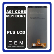 HQ OEM Συμβατό Για Samsung Galaxy Α01 Core (SM-A013F, SM-A013F/DS), M01 Core (SM-M013F, SM-M013F/DS) PLS LCD Display Screen Assembly Οθόνη + Touch Screen Digitizer Μηχανισμός Αφής Black Μαύρο No Frame (Grade AAA+++)
