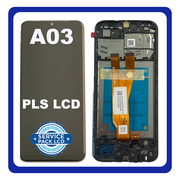 Γνήσια Original Samsung Galaxy A03 Core (SM-A032F, SM-A032F/DS, SM-A032M) PLS LCD Display Screen Assembly Οθόνη + Touch Screen Digitizer Μηχανισμός Αφής + Frame Bezel Πλαίσιο Σασί  Black Μαύρο GH81-21711A (Service Pack By Samsung)