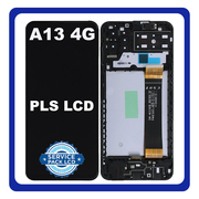 Γνήσια Original Samsung Galaxy A13 4G (SM-A135F, SM-A135F/DS), PLS LCD Οθόνη + Touch Μηχανισμός Αφής + Frame Bezel Πλαίσιο Σασί Black Μαύρο GH82-28508A (Service Pack By Samsung)