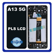 Γνήσια Original Samsung Galaxy A13 5G (SM-A136U, SM-A136U1) PLS LCD Display Screen Assembly Οθόνη + Touch Screen Digitizer Μηχανισμός Αφής + Frame Bezel Πλαίσιο Σασί Black Μαύρο GH82-29077A (Service Pack By Samsung)