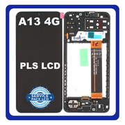 Γνήσια Original Samsung Galaxy A13 4G (SM-A137F, SM-A137F/DSN, SM-A137F/DS) PLS LCD Display Screen Assembly Οθόνη + Touch Screen Digitizer Μηχανισμός Αφής + Frame Bezel Πλαίσιο Σασί Black Μαύρο GH82-29227A (Service Pack By Samsung) GH82-29228A