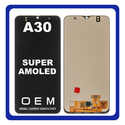 HQ OEM Συμβατό Για Samsung Galaxy A30, Galaxy A 30 (SM-A305F, SM-A305FN, SM-A305G) Super AMOLED LCD Display Screen Assembly Οθόνη + Touch Screen Digitizer Μηχανισμός Αφής Black Μαύρο (Grade AAA+++)