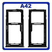 Original Γνήσιο Samsung Galaxy A42 5G A426 (SM-A426B, SM-A426B/DS, SM-A4260, SM-A426U) SIM Card Tray Cover Assy + Micro SD Tray Slot Υποδοχέας Βάση Θήκη Κάρτας SIM Κάλυμμα Black Μαύρο GH64-08247A (Service Pack By Samsung)