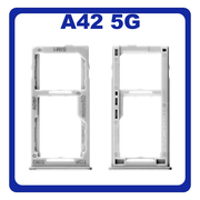 Γνήσια Original Samsung Galaxy A42 5G, Galaxy A 42 5G (SM-A426B, SM-A426B/DS, SM-A4260) SIM Card Tray + Micro SD Tray Slot Υποδοχέας Βάση Θήκη Κάρτας SIM Prism Dot White Άσπρο GH64-08247B​​ (Service Pack By Samsung)