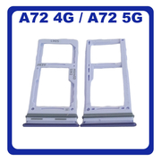 Γνήσια Original Samsung Galaxy A72 (SM-A725F, SM-A725F/DS), A72 5G (SM-A726B, SM-A726B/DS) SIM Card Tray + Micro SD Tray Slot Υποδοχέας Βάση Θήκη Κάρτας SIM Awesome Violet Βιολετή GH98-46290C​ (Service Pack By Samsung)