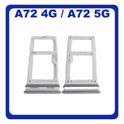 Γνήσια Original Samsung Galaxy A72 (SM-A725F, SM-A725F/DS), A72 5G (SM-A726B, SM-A726B/DS) SIM Card Tray + Micro SD Tray Slot Υποδοχέας Βάση Θήκη Κάρτας SIM Awesome White Άσπρο GH98-46290D​ (Service Pack By Samsung)
