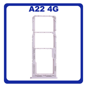 Γνήσια Original Samsung Galaxy A22 4G , Galaxy A 22 4G (SM-A225F, SM-A225F/DS) SIM Card Tray + Micro SD Tray Slot Υποδοχέας Βάση Θήκη Κάρτας SIM Violet Βιολετή GH98-46654C​ (Service Pack By Samsung)