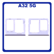 Γνήσια Original Samsung Galaxy A32 5G, A 32 5G (SM-A326B, SM-A326B/DS) SIM Card Tray + Micro SD Tray Slot Υποδοχέας Βάση Θήκη Κάρτας SIM Awesome Violet Βιολετή GH63-19393D​ (Service Pack By Samsung)